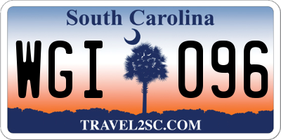 SC license plate WGI096
