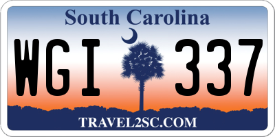 SC license plate WGI337