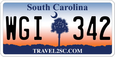 SC license plate WGI342
