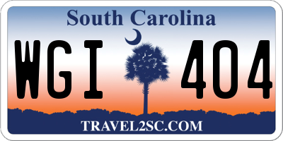 SC license plate WGI404