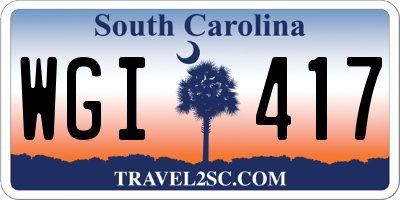 SC license plate WGI417