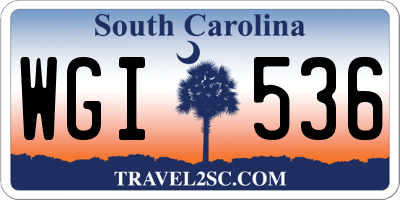 SC license plate WGI536