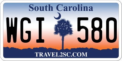 SC license plate WGI580