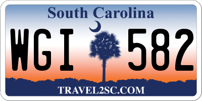 SC license plate WGI582
