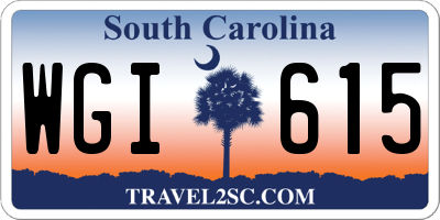 SC license plate WGI615