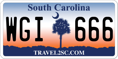 SC license plate WGI666