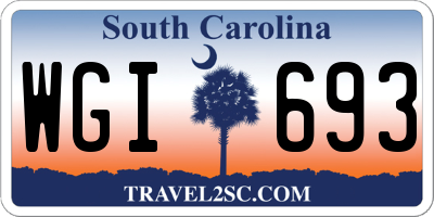 SC license plate WGI693