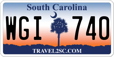 SC license plate WGI740