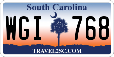 SC license plate WGI768
