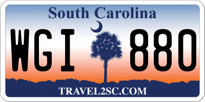 SC license plate WGI880