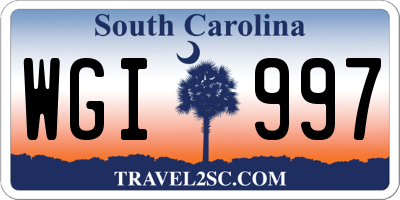 SC license plate WGI997