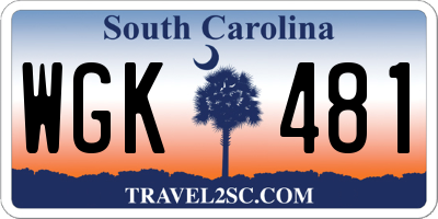 SC license plate WGK481