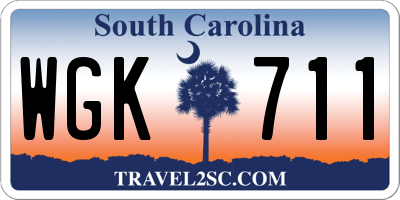 SC license plate WGK711