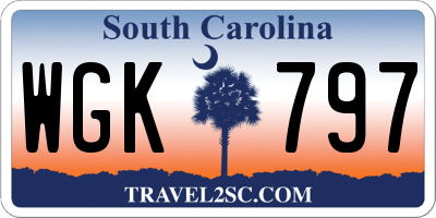 SC license plate WGK797