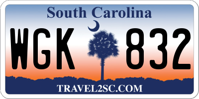 SC license plate WGK832