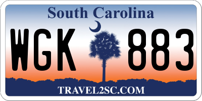 SC license plate WGK883