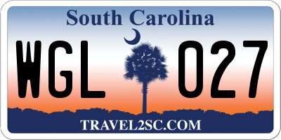 SC license plate WGL027