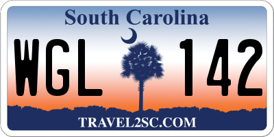 SC license plate WGL142