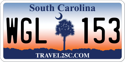 SC license plate WGL153