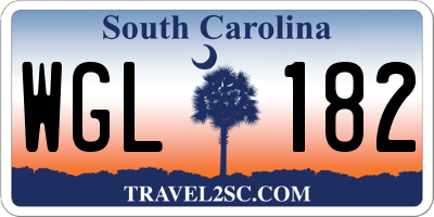 SC license plate WGL182