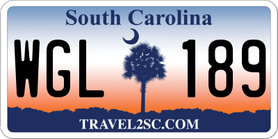 SC license plate WGL189