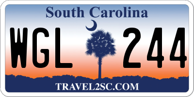 SC license plate WGL244