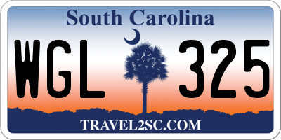 SC license plate WGL325