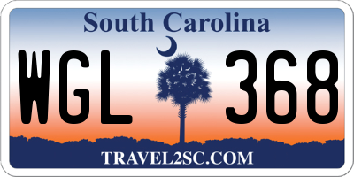 SC license plate WGL368