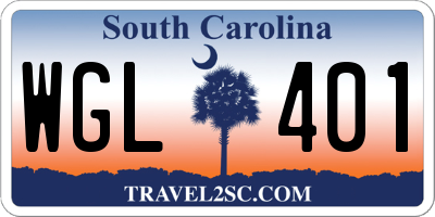 SC license plate WGL401