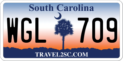 SC license plate WGL709