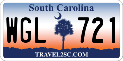 SC license plate WGL721
