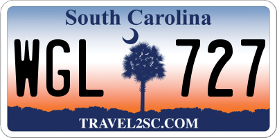 SC license plate WGL727