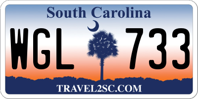 SC license plate WGL733
