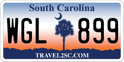 SC license plate WGL899