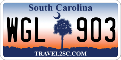 SC license plate WGL903