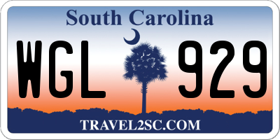 SC license plate WGL929