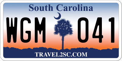 SC license plate WGM041