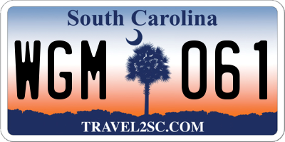 SC license plate WGM061
