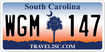 SC license plate WGM147