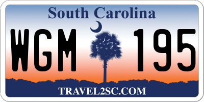 SC license plate WGM195