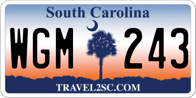 SC license plate WGM243