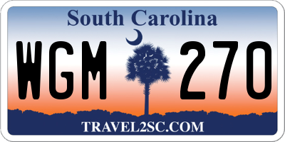 SC license plate WGM270
