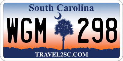 SC license plate WGM298