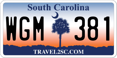 SC license plate WGM381