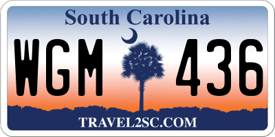 SC license plate WGM436
