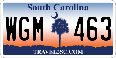 SC license plate WGM463