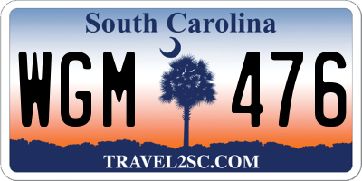 SC license plate WGM476
