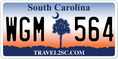SC license plate WGM564