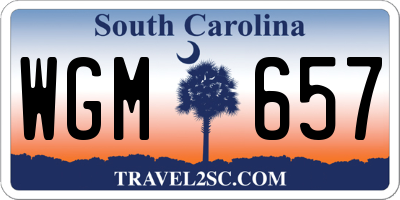 SC license plate WGM657