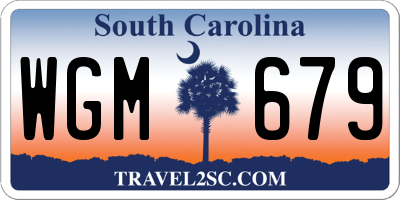 SC license plate WGM679